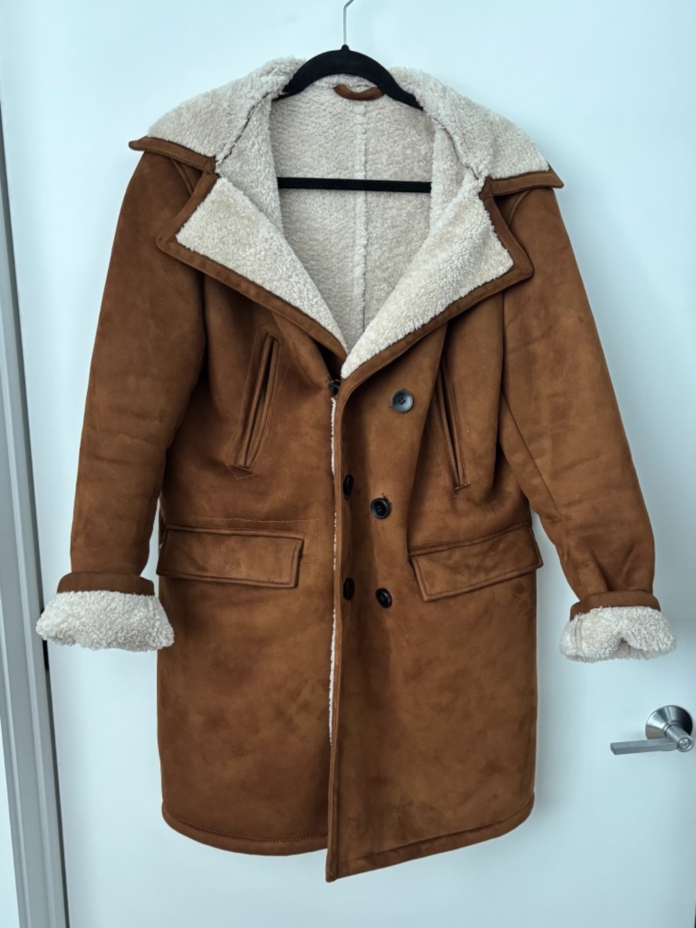 ZARA Faux Shearling Woman’s Coat. SIze Medium